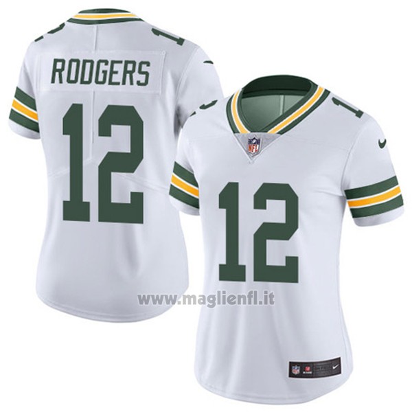 Maglia NFL Limited Donna Green Bay Packers 12 Rodgers Verde